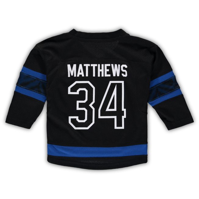 Auston Matthews Toronto Maple Leafs Toddler Alternate Replica Player Jersey - Black - Image 3