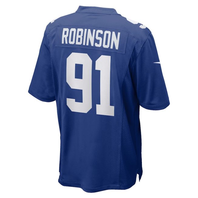 A'Shawn Robinson 91 New York Giants Men Team Game Jersey - Royal - Image 3
