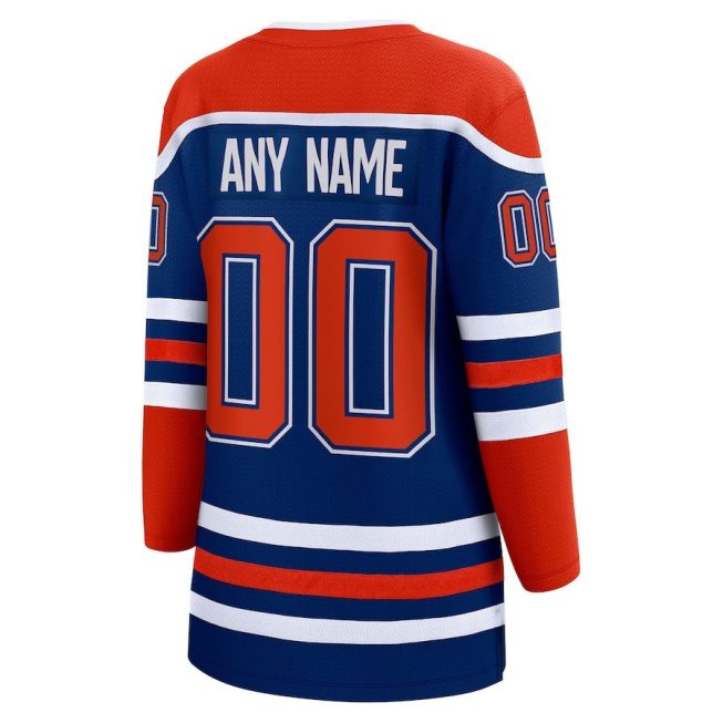 Edmonton Oilers 2024 Stanley Cup Final Home Breakaway Custom Name Jersey - Royal, Women - Image 3