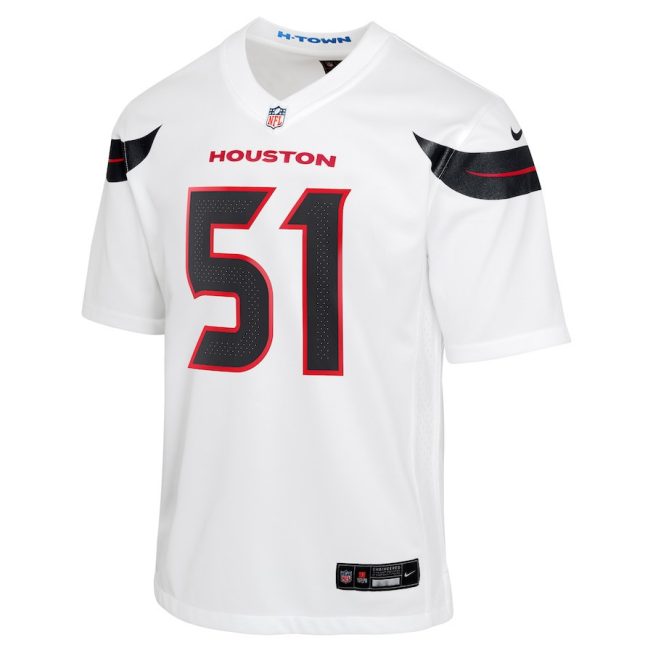Will Anderson Jr. 51 Houston Texans Youth Game Jersey - White - Image 2