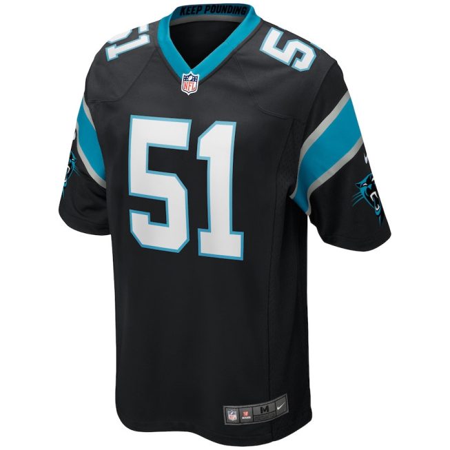 Sam Mills 51 Carolina Panthers Men Game Retired Jersey - Black - Image 2