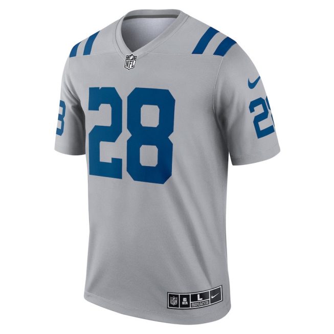 Jonathan Taylor 28 Indianapolis Colts Men Inverted Legend Jersey - Gray - Image 2