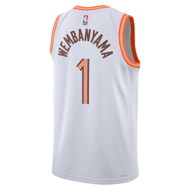 Victor Wembanyama 1 San Antonio Spurs 2023/24 City Edition Swingman Jersey - White - Image 3