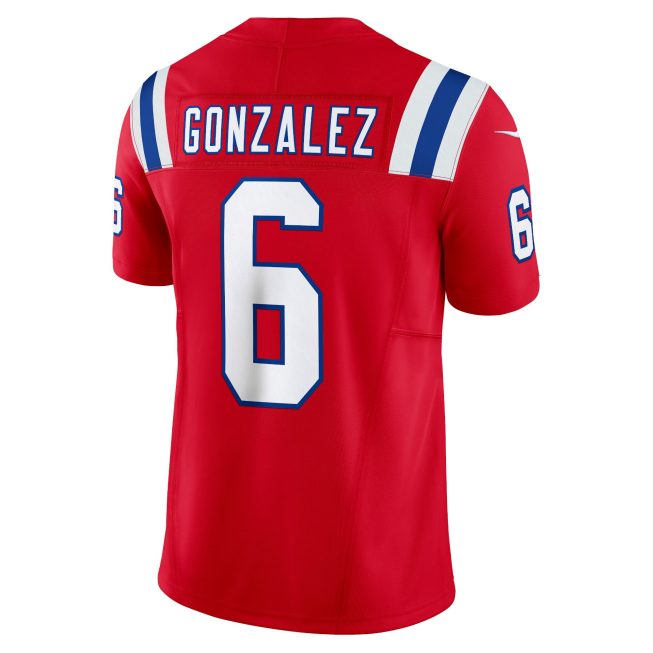 Christian Gonzalez New England Patriots Vapor F.U.S.E. Limited Jersey - Red - Image 3