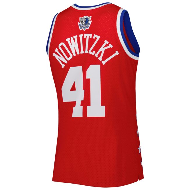 Dirk Nowitzki Western Conference Mitchell & Ness 2003 All Star Game Swingman Jersey - Red - Image 3