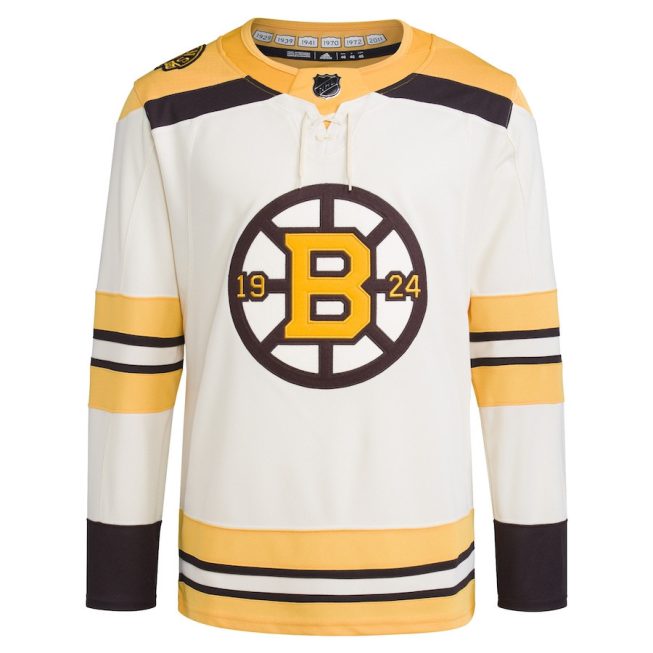 Boston Bruins 100th Anniversary Primegreen Men Jersey - Cream - Image 2