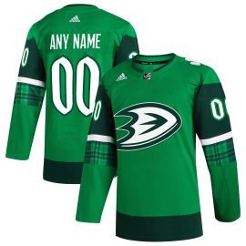 Anaheim Ducks St. Patrick's Day Authentic Custom Jersey - Kelly Green