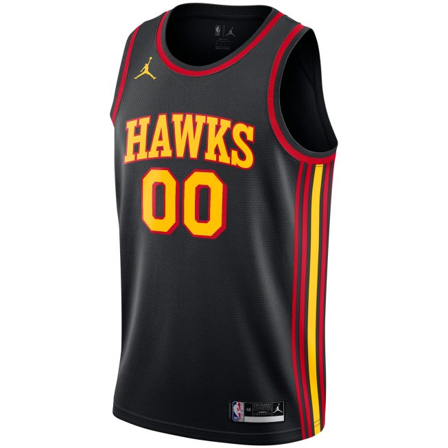 Atlanta Hawks Jordan Brand Swingman Custom Jersey - Statement Edition - Black - Image 2