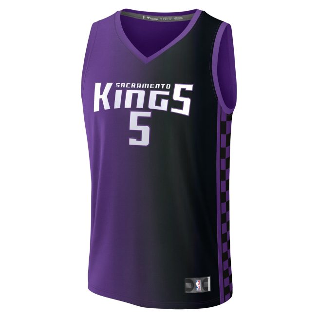 De'Aaron Fox Sacramento Kings Fanatics Youth Fast Break Replica Player Jersey - Statement Edition - Purple - Image 2