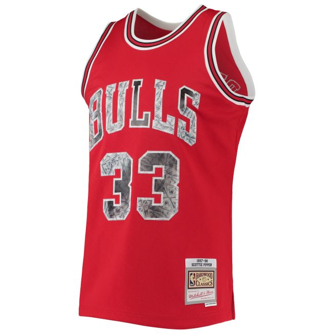 Scottie Pippen Chicago Bulls Mitchell & Ness 1997/98 Hardwood Classics 75th Anniversary Diamond Swingman Jersey - Red - Image 2