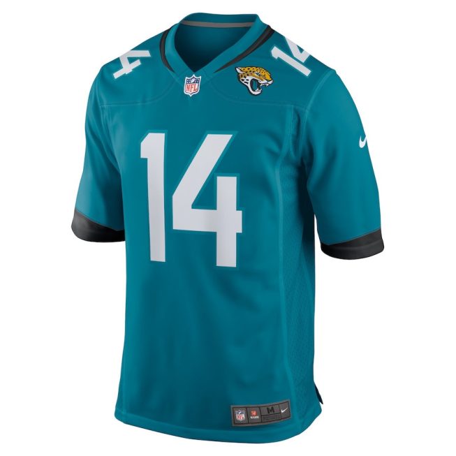Elijah Cooks 14 Jacksonville Jaguars Men Team Game Jersey - Teal - Image 2
