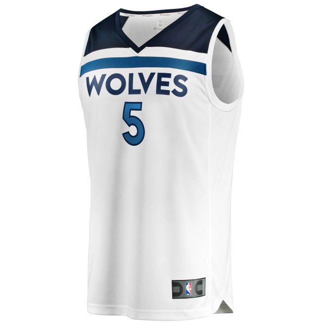 Anthony Edwards Minnesota Timberwolves Fanatics Fast Break Replica Player Jersey - Association Edition - White - Image 2