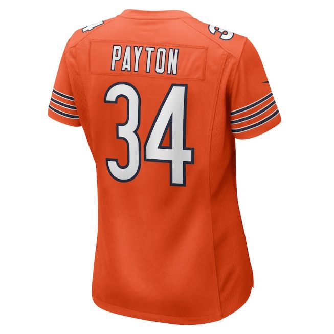 Walter Payton 34 Chicago Bears Women Retired Jersey - Orange - Image 3