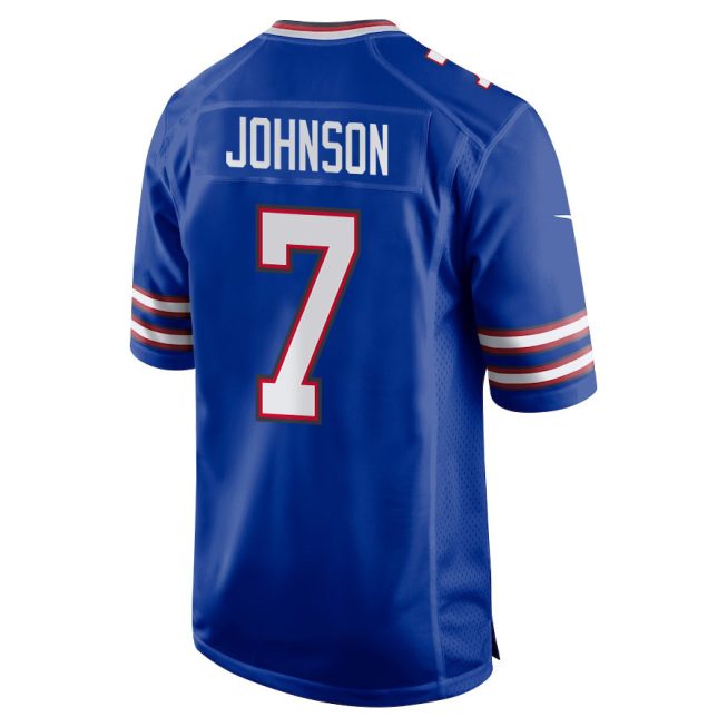 Taron Johnson 7 Buffalo Bills Super Bowl LIX New Orleans Patch Game Men Jersey - Royal - Image 2