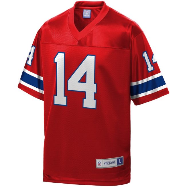 Steve Grogan 14 New England Patriots Pro Line Vintage Men Retired Jersey - Red - Image 2