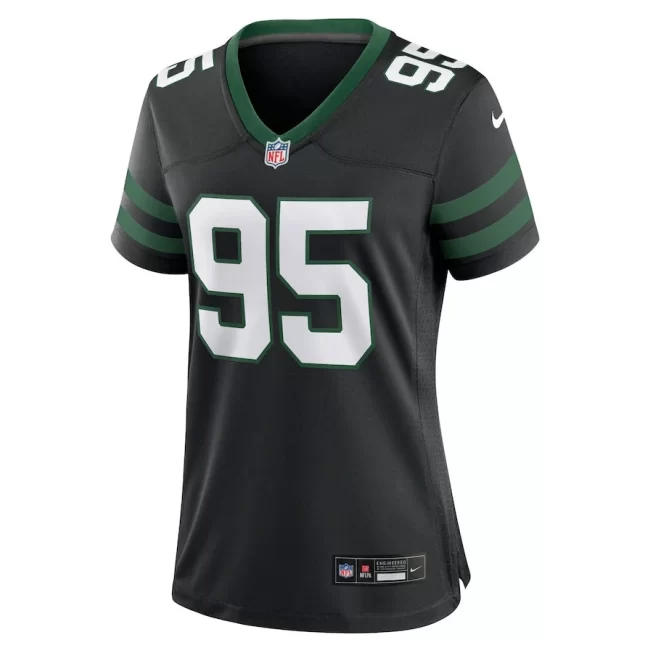 Quinnen Williams 95 New York Jets Alternate Game Women Jersey - Legacy Black - Image 2