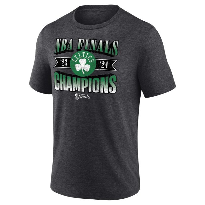 Boston Celtics 2024 Finals Champions Unisex T-Shirt - Heather Charcoal - Image 2