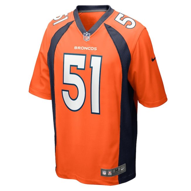 Ronnie Perkins 51 Denver Broncos Men Game Jersey - Orange - Image 2
