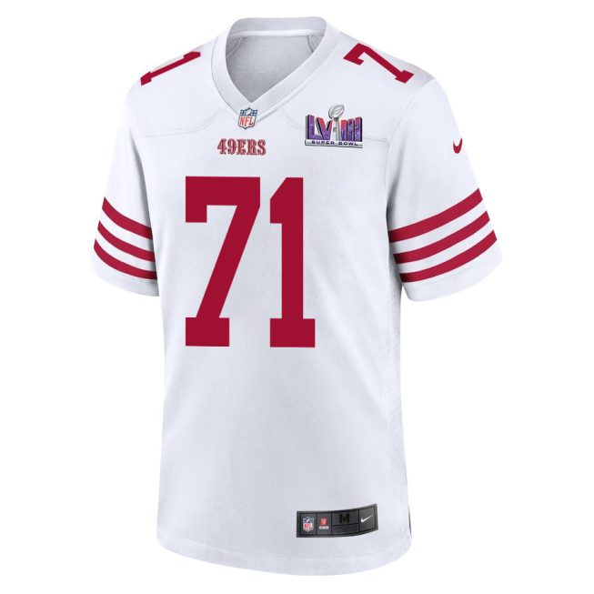Trent Williams 71 Signed San Francisco 49ers Super Bowl LVIII Game Men Jersey - White - Image 2