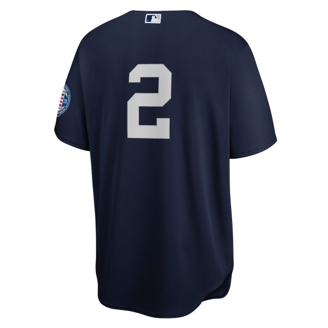 Derek Jeter New York Yankees 2020 Hall of Fame Induction Alternate Replica Player Jersey - Navy - Image 3