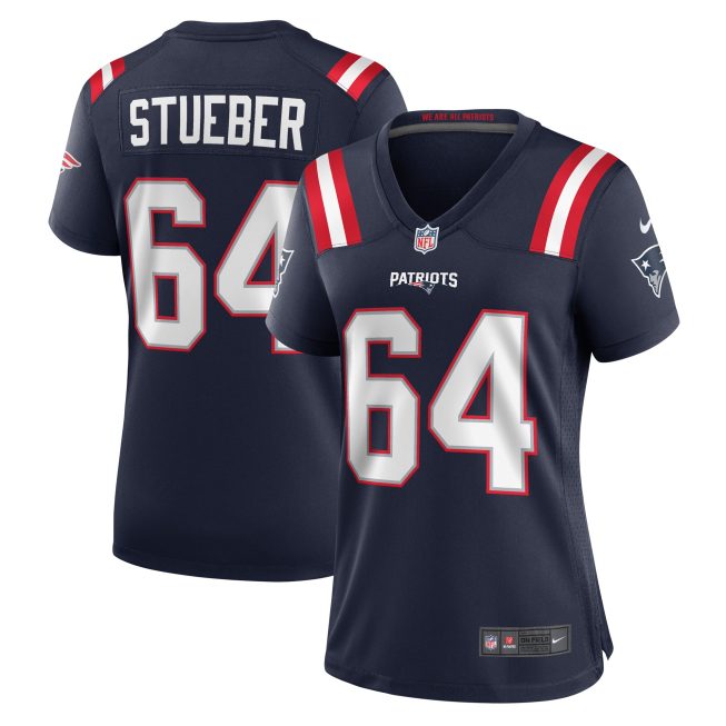 Andrew Stueber New England Patriots Women's Game Player Jersey - Navy