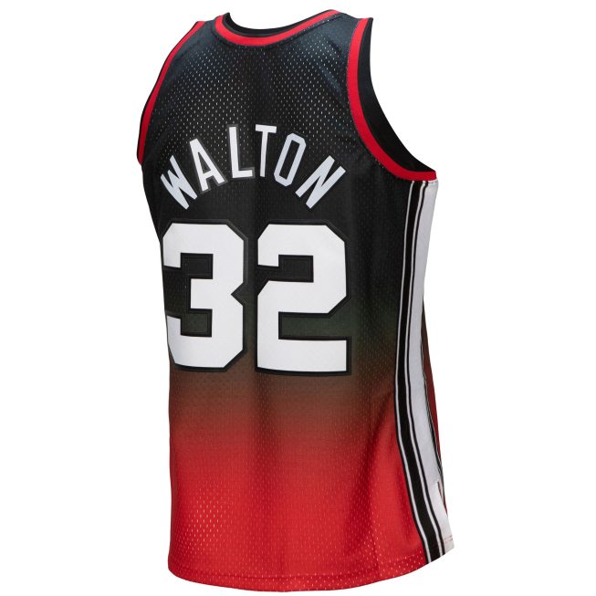 Bill Walton Portland Trail Blazers Mitchell & Ness 1976/77 Hardwood Classics Fadeaway Swingman Player Jersey - Red/Black - Image 3