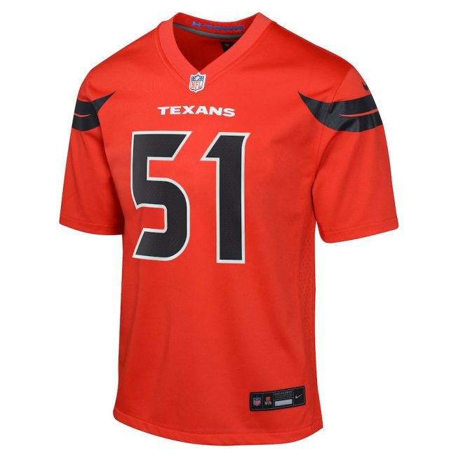 Will Anderson Jr. 51 Houston Texans Youth Alternate Game Jersey - Red - Image 2