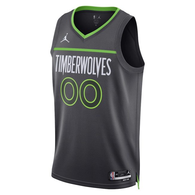 Minnesota Timberwolves 2023/24 Statement Swingman Custom Men Jersey - Gray - Image 2