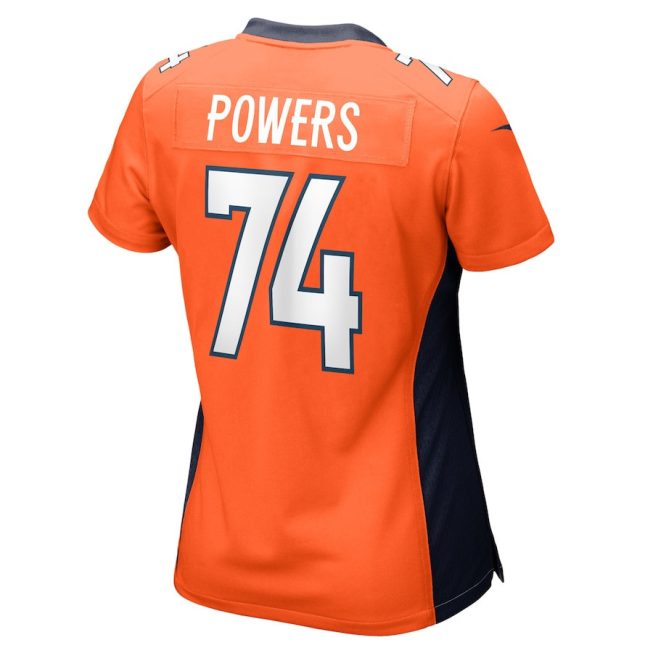 Ben Powers 74 Denver Broncos Women Game Player Jersey - Orange - Image 3