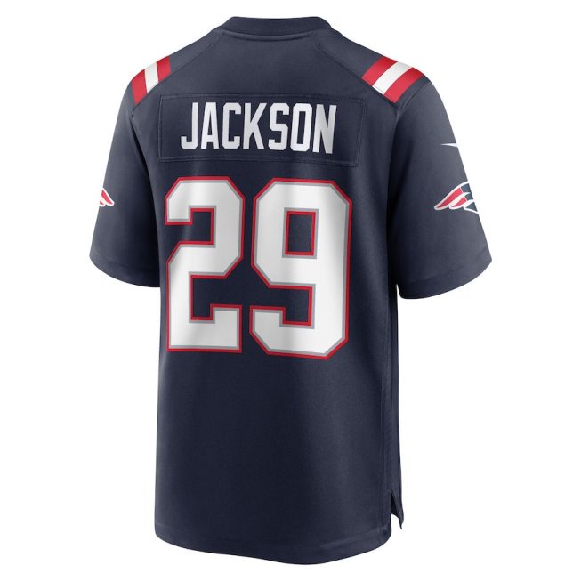 JC Jackson 29 New England Patriots Game Men Jersey - Navy - Image 3