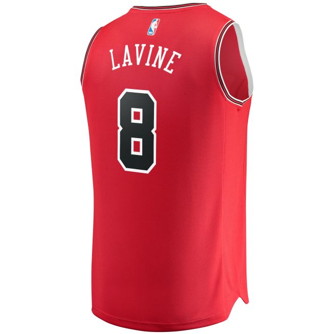 Zach LaVine Chicago Bulls Fanatics Fast Break Replica Jersey Red - Icon Edition - Image 3