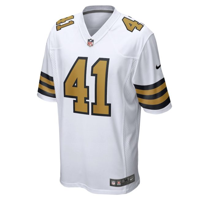 Alvin Kamara 41 New Orleans Saints Alternate Game Men Jersey - White - Image 2