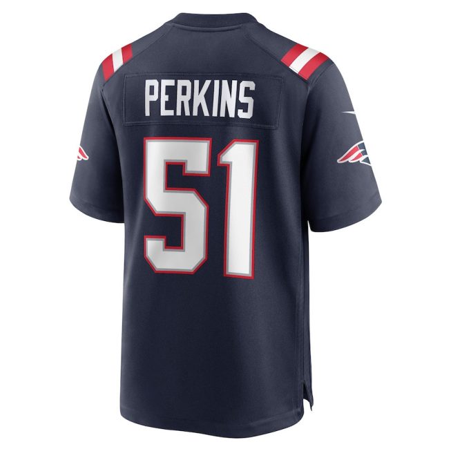 Ronnie Perkins 51 New England Patriots Men Game Jersey - Navy - Image 3