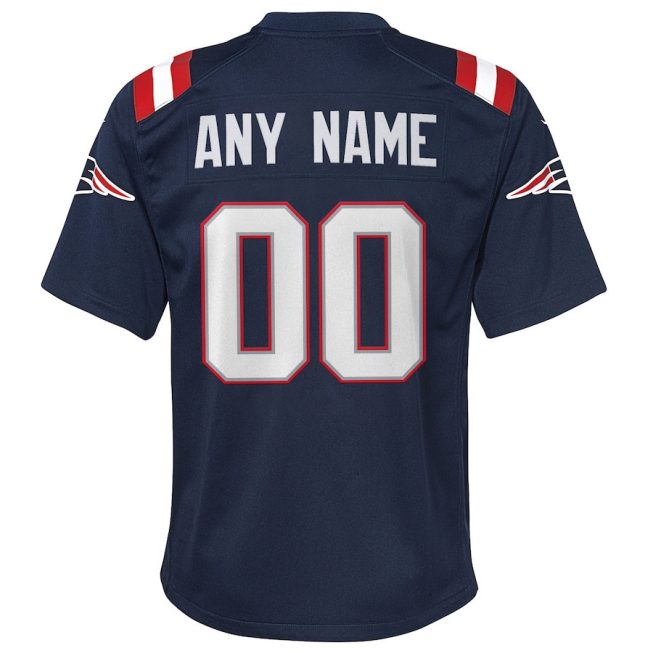 New England Patriots YOUTH Custom Game Jersey - Navy - Image 3